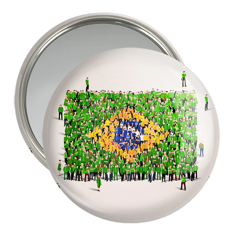 آینه جیبی خندالو مدل پرچم برزیل  کد 20683