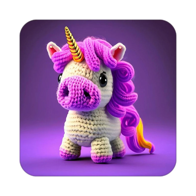 زیر لیوانی کاکتی طرح اسب تک شاخ و یونیکورن مدل mp29027