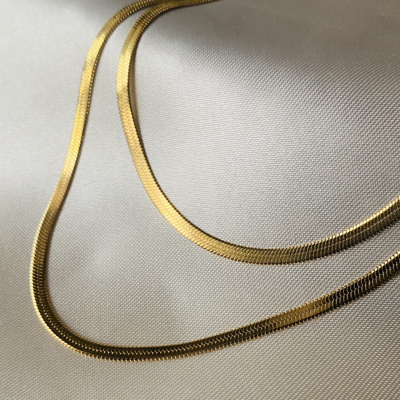 زنجیر زنانه استینلس استیل مدل ماری دو ردیفه