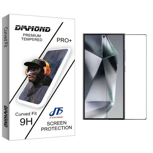 محافظ صفحه نمایش شیشه ای جی اف مدل Diamond FullGlue مناسب برای گوشی موبایل سامسونگ Galaxy S24 Ultra