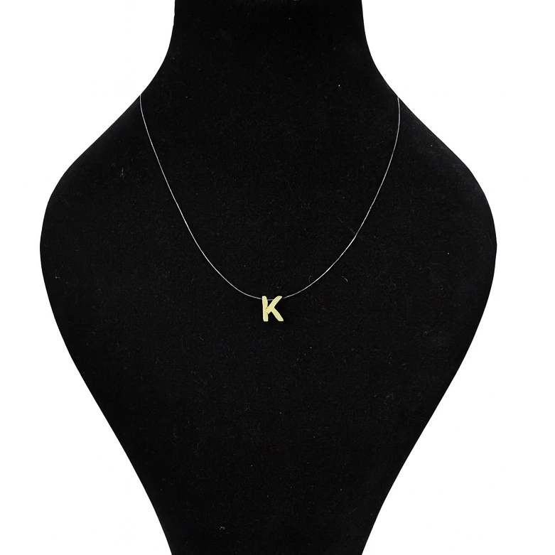 گردنبند زنانه مدل حرف K با بند نامرئی