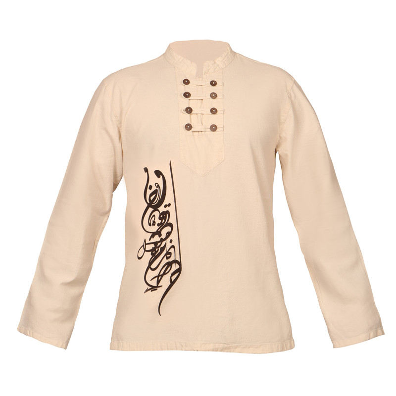 پیراهن آستین بلند مردانه کد p.8d.ch.3 رنگ کرم