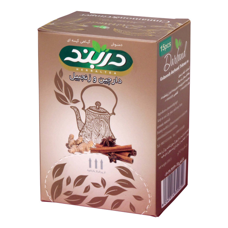 دمنوش گیاهی دارچین و زنجبیل دربند بسته 15 عددی