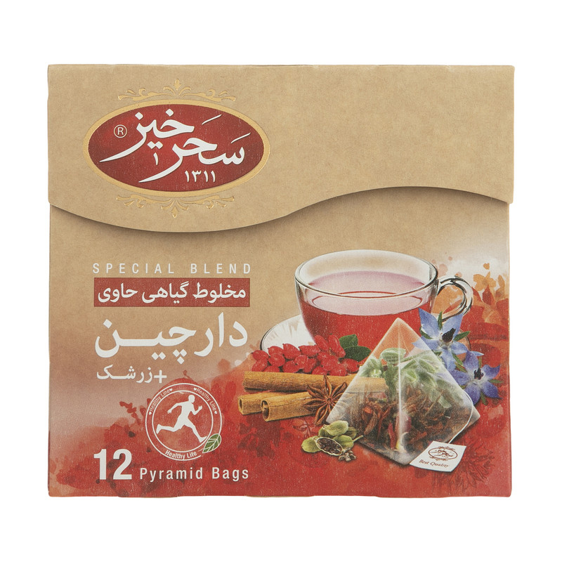 دمنوش گیاهی دارچین و زرشک سحرخیز بسته 12 عددی