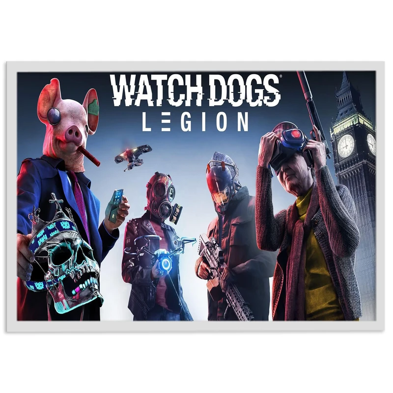 تابلو نوری بکلیت طرح بازی گیم نت Watch Dogs Legion مدل چراغدار W-s1447