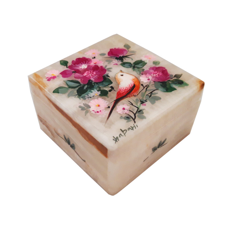 جعبه سنگ مرمر طرح مرغ ارغوان مدل EG0047