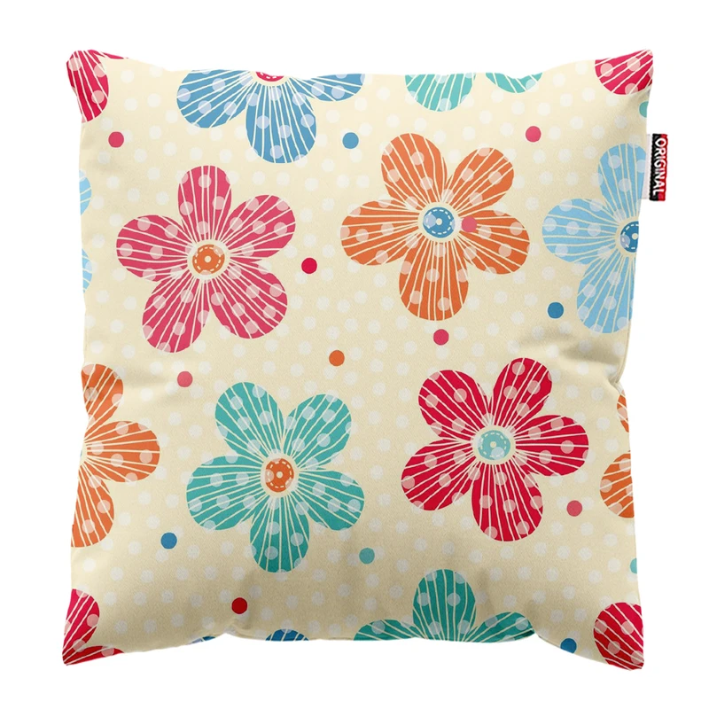  کوسن پاد آفرین طرح گل کد 3513 سایز 30*30 سانتی متر