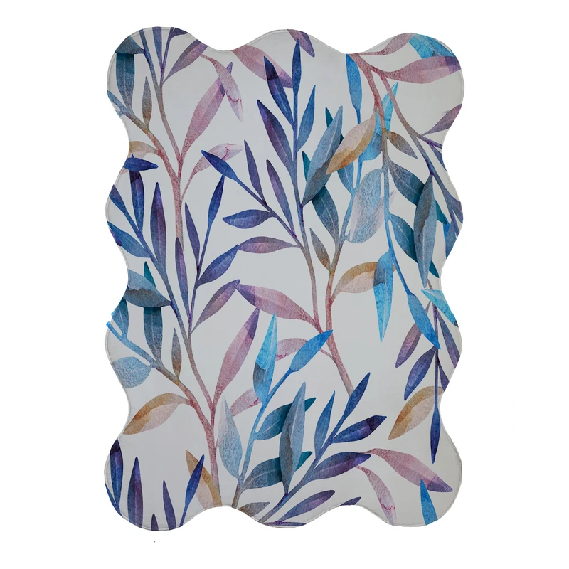 پادری مدل دالبر طرح برگ کد9267 سایز 80x110 سانتی متر 