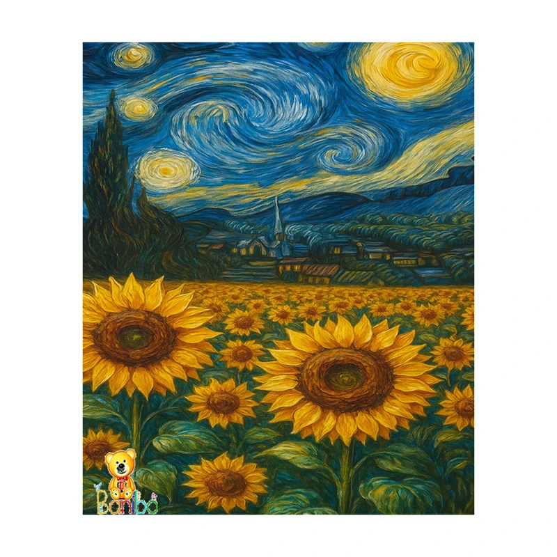 تابلو شاسی بانیبو طرح گلهای آفتابگردان کد 259