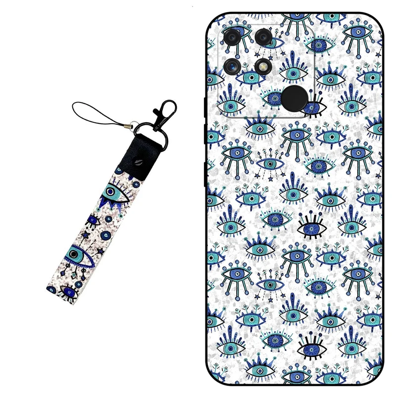 کاور مگافون طرح چشم نظر  مدل 6464 مناسب برای گوشی موبایل ریلمی Narzo 50A به همراه بند آویز