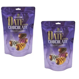 خرما شکلاتی مخلوط با مغز بادام تنگسیر - 125 گرم بسته 2 عددی