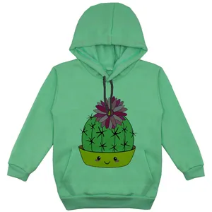 هودی دخترانه مدل کاکتوس F101 رنگ سبز