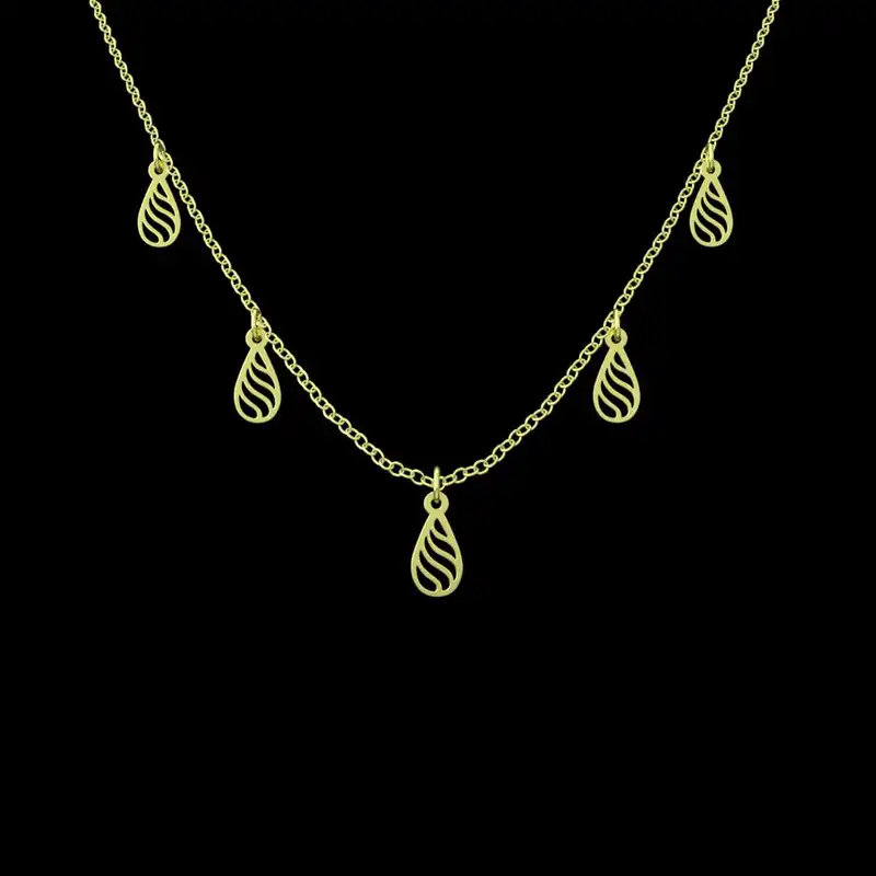 گردنبند طلا 18 عیار زنانه مدوپد مدل اشک کد RNA10549