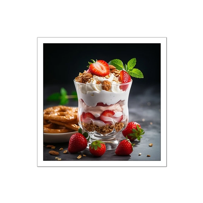 تابلو نوری بکلیت طرح دسر ترایفل میوه ای مدل لایت باکس W-MID-20482