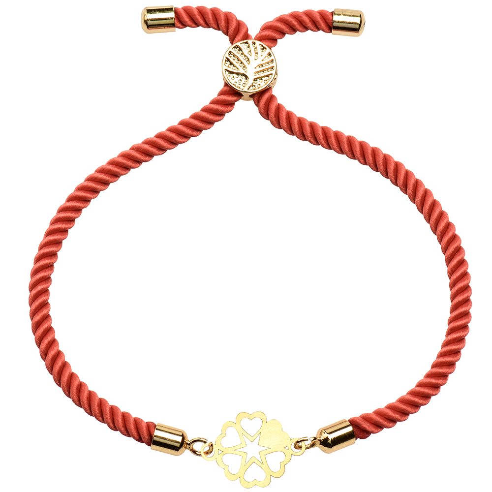 دستبند طلا 18 عیار زنانه کرابو طرح گل و قلب مدل Kr1618 -  - 1