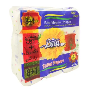 دستمال توالت بی تا مدل BI_TOIL9_GHOL_214 بسته 9 عددی
