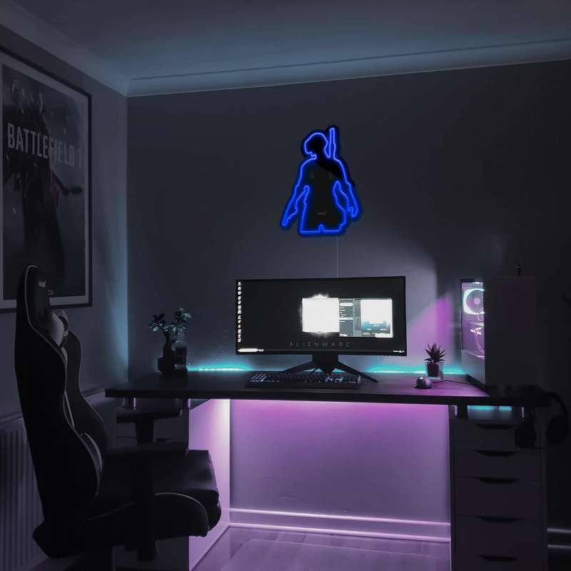 چراغ دیواری نئون دیزاین مدل Pubg-BL_BL