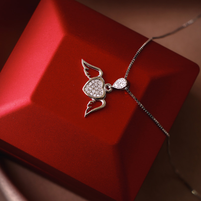 آویز گردنبند نقره زنانه جی تی ای مدل بال فرشته