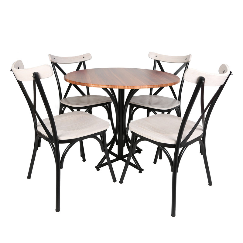 میز و صندلی ناهارخوری چهار نفره مدل تونت لهستانی پایه فلزی GCH