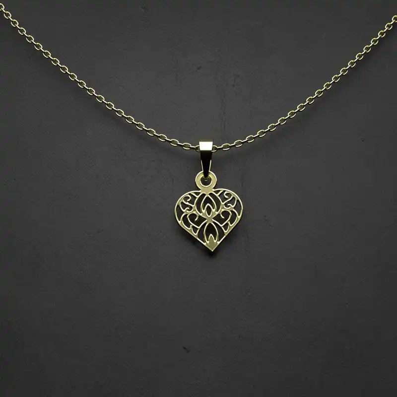 گردنبند طلا 18 عیار زنانه مدوپد مدل قلب کد AA2-1-1050