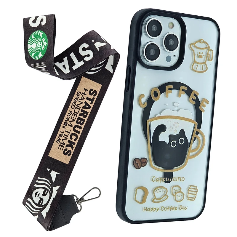 کاور فون کیس مدل مگ سیف کد کافی 02 مناسب برای گوشی موبایل اپل Iphone 13promax به همراه بند آویز