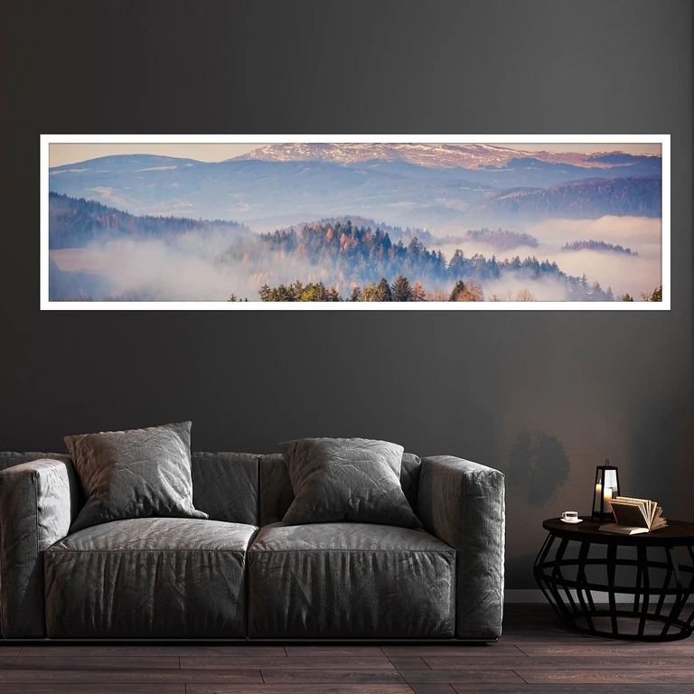 تابلو بکلیت طرح طبیعت جنگل و کوهستان مدل کشیده W-7632