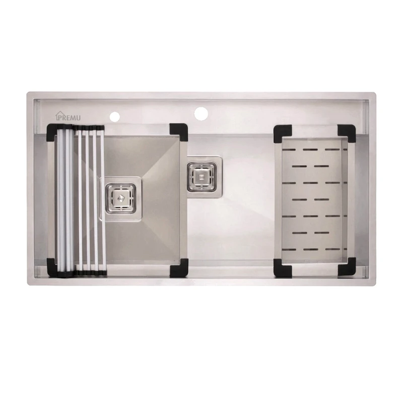 عکس شماره 4 : سینک ظرفشویی استیل توکار دو لگنه مدل پریمو 90