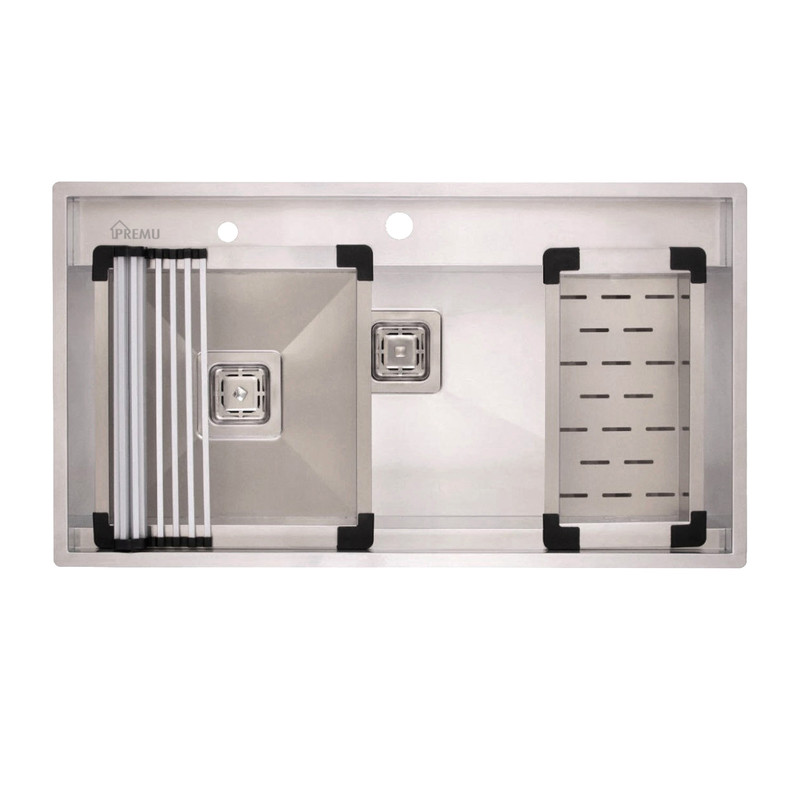 سینک ظرفشویی استیل توکار دو لگنه مدل پریمو 90 