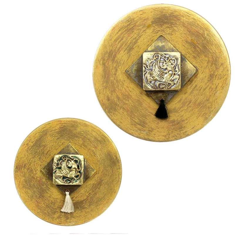 بشقاب دیوارکوب سفالی طرح اسب کد 26-20 مجموعه ۲ عددی