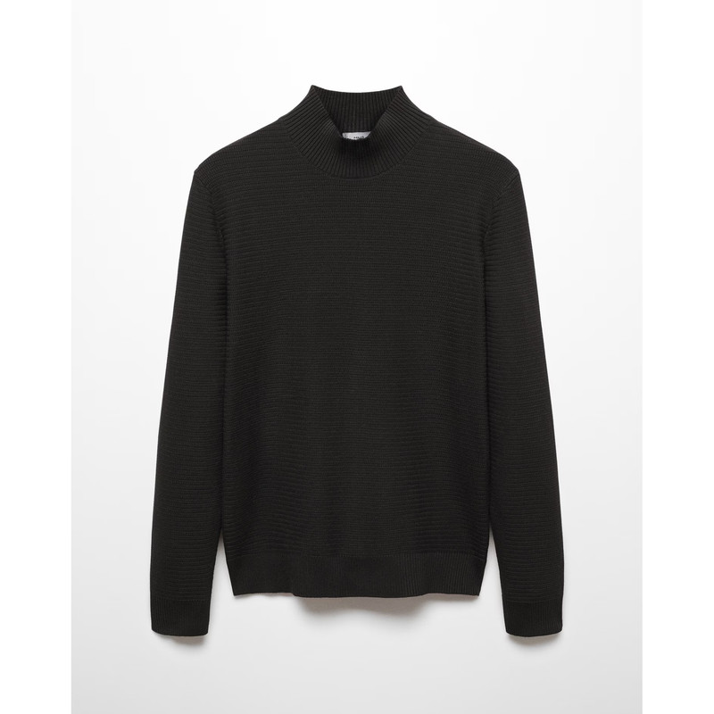 پلیور یقه ایستاده مردانه مانگو مدل SLIM FIT PERKINS COTTON