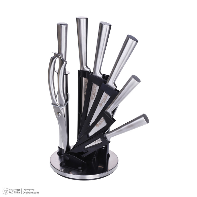 سرویس چاقو آشپزخانه 8 پارچه چیلانکو مدل کلاسیک پایه استیل