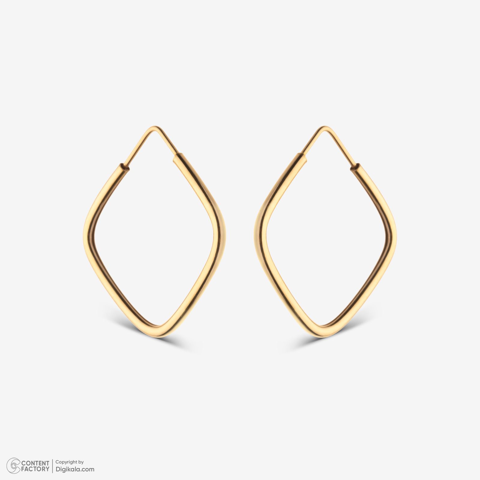 گوشواره حلقه‌ای طلا 18 عیار زنانه گلدم مدل 2E245004 -  - 4