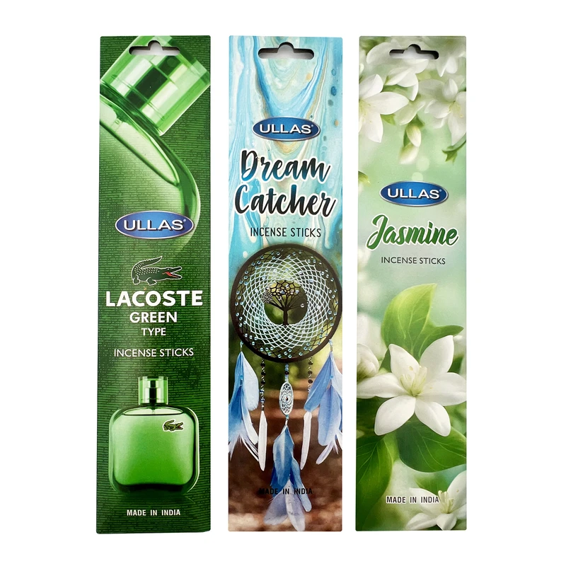 عود الاس مدل شاخه ای کد ۰۴ رایحه یاسمین و دریم کچر و لاکوست ۳ بسته ۱۵ عددی