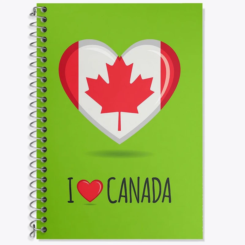 دفتر زبان 50 برگ خندالو مدل دو خط طرح پرچم کانادا کد 20598