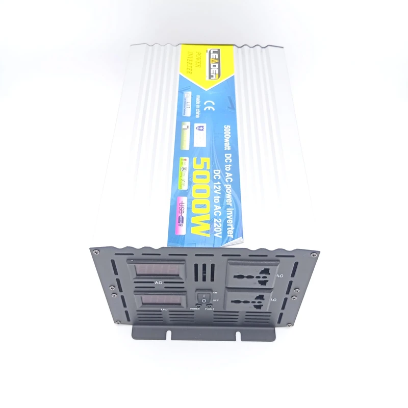 مبدل برق خودرو لیدر مدل 12 به 220 سینوسی خالص ظرفیت 5000 وات