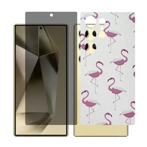 Glass Together model privacy screen protector for Samsung Galaxy S22 Ultra mobile phone with back cover sticker