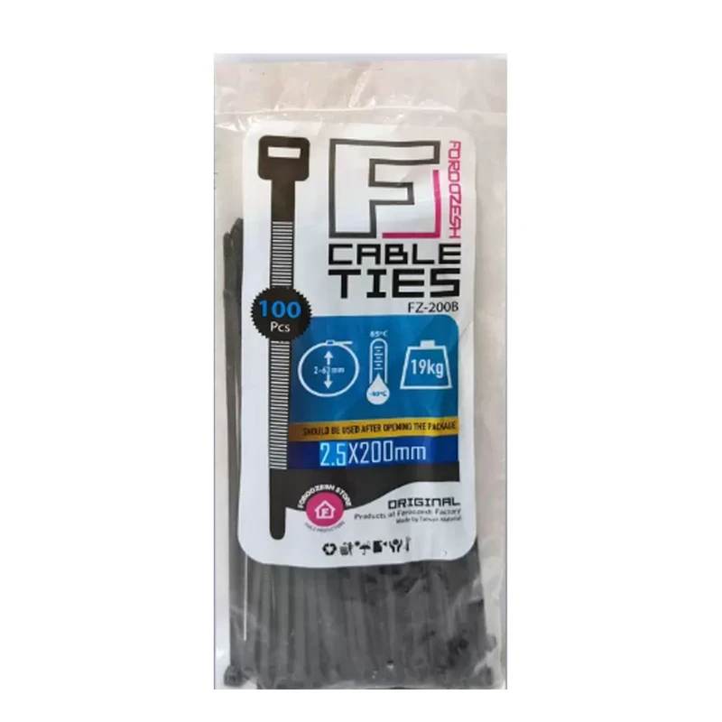 بست کمربندی فروزش مدل 2.5-200mm مجموعه 100 عددی