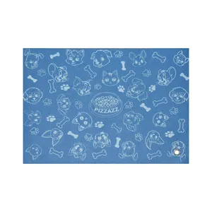 زیرانداز ظرف آب و غذای گربه و سگ مدل پیزاز کد blue