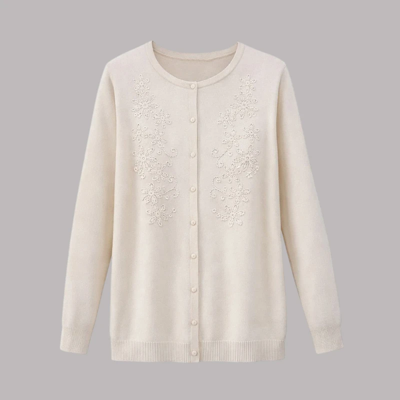 ژاکت زنانه مدل گل برجسته نگین پرسی قواره دار