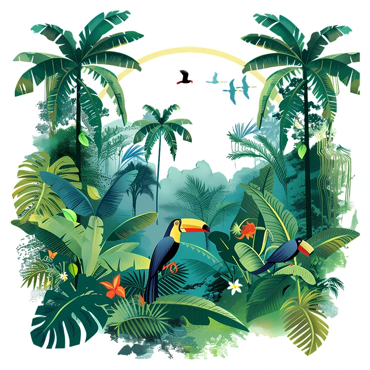 استیکر پارچه و لباس پاد آفرین مدل درخت جنگل کد S2802