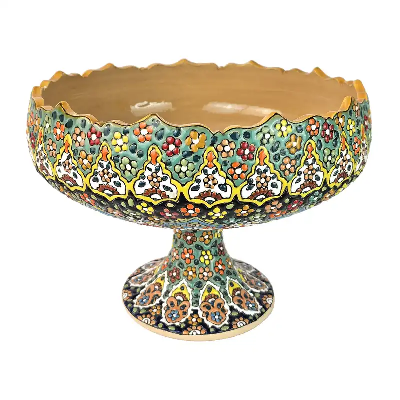 میوه خوری میناکاری مدل پایه دار کد k27