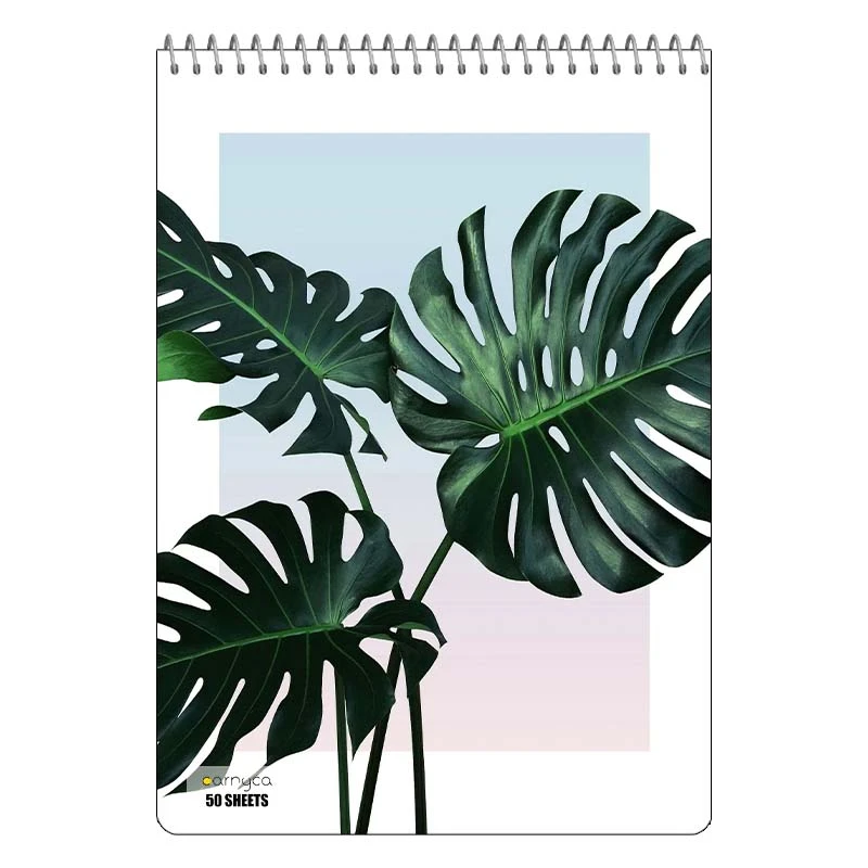 دفتر نقاشی 50 برگ سیمی کارنیکا طرح گل استوایی tropical کد 60319