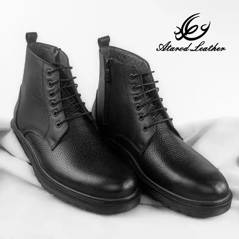 نیم بوت مردانه چرم عطارد مدل چرم طبیعی کد SH25