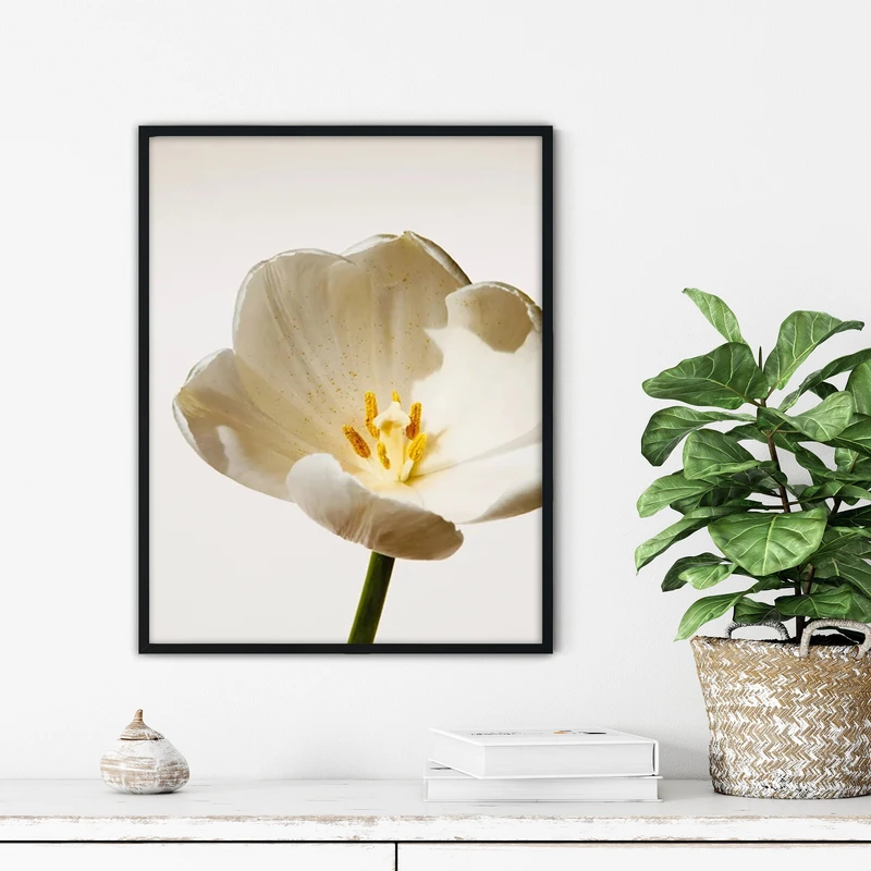 تابلو آتریسا طرح گل مدرن مدل ATFF229 فریم مشکی