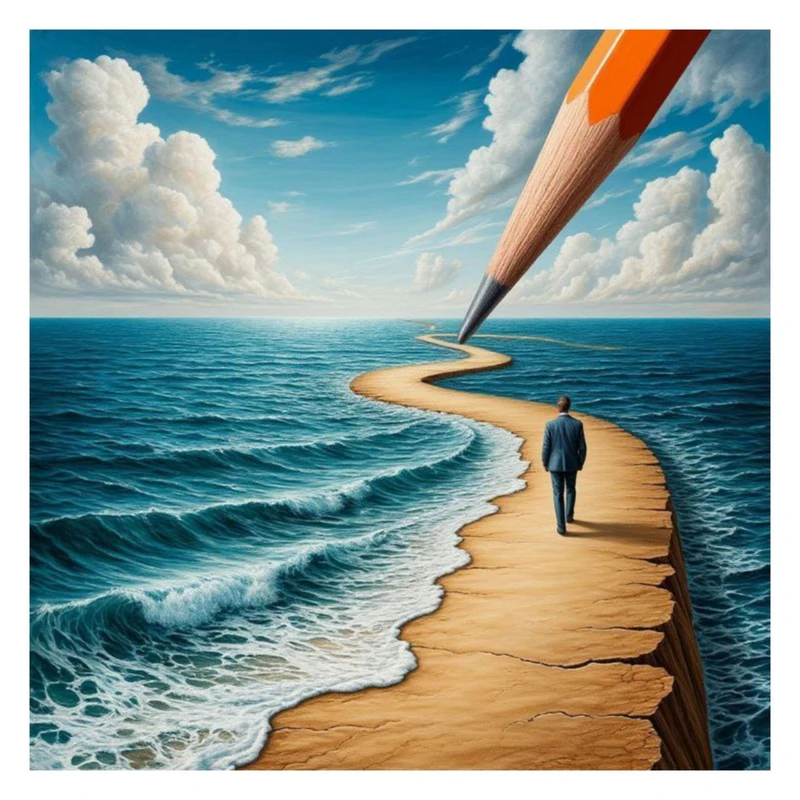 استیکر پارچه و لباس پاد آفرین مدل مداد ساحل دریا کد 3111