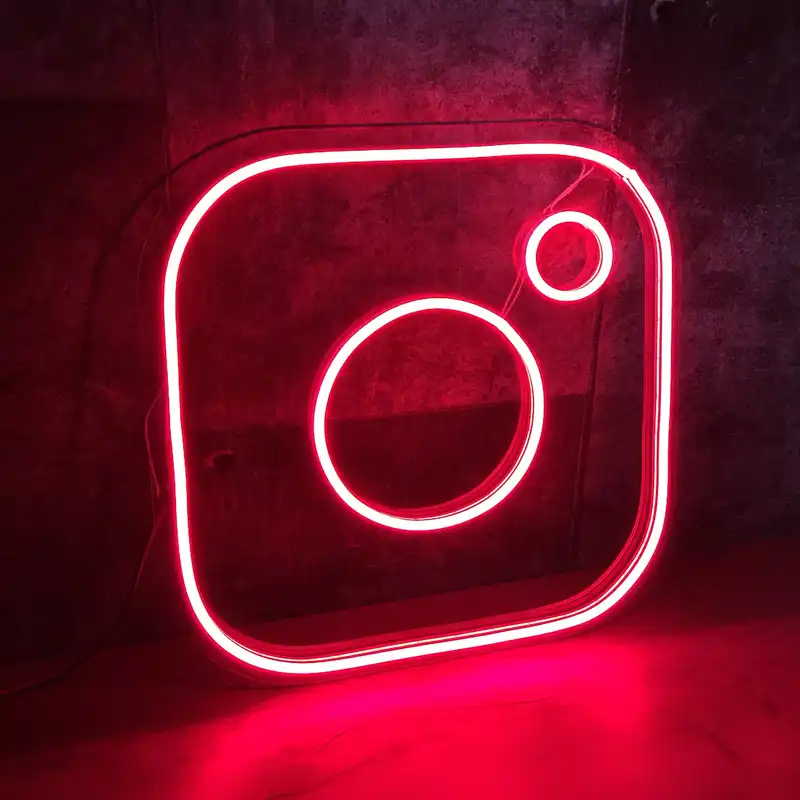 چراغ نئونی دیواری طرح لوگو اینستا