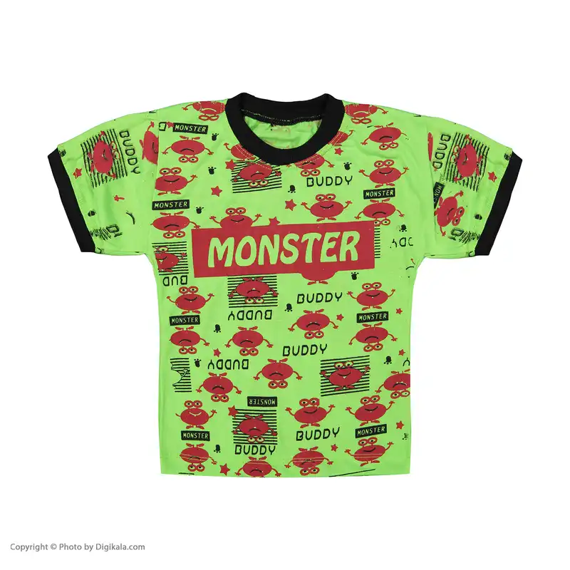 ست تی شرت و شلوارک پسرانه مدل هیولا کد 3704