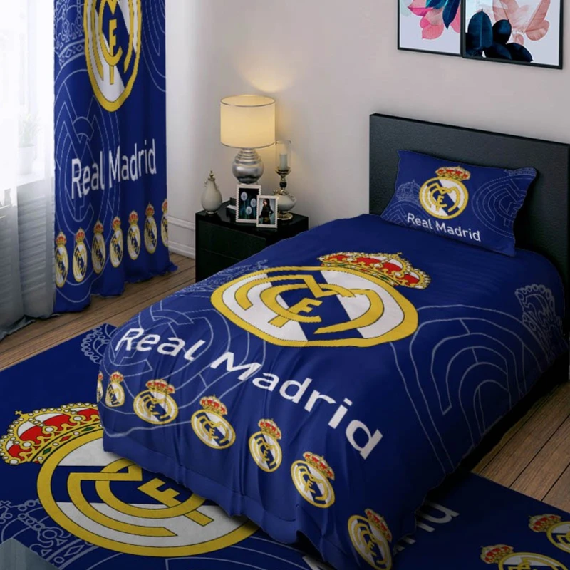 سرویس خواب 1 نفر 4 تکه مدل رئال مادرید فوتبالی کد 1176