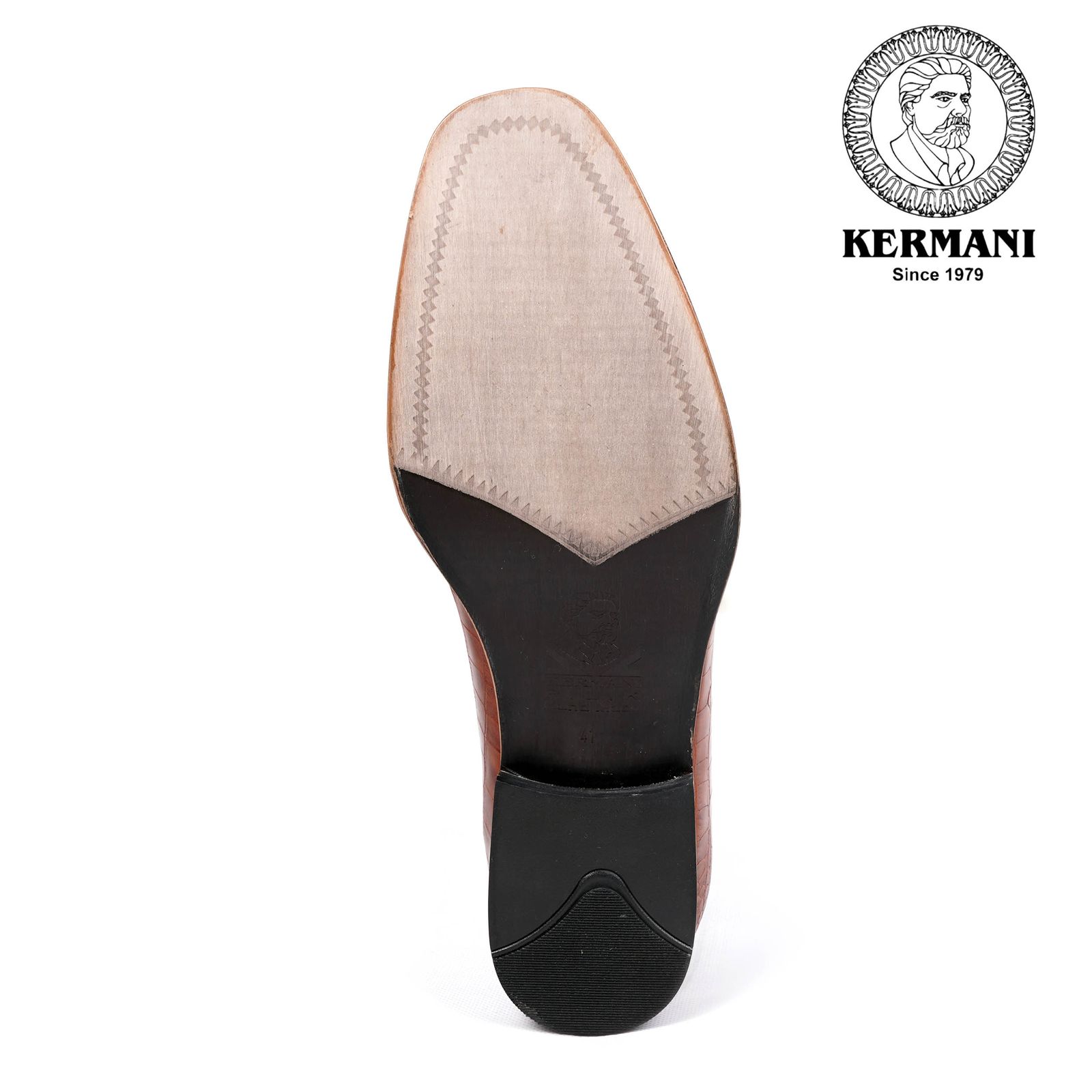 کفش مردانه کرمانی مدل چرم دستدوز طبیعی کروکو کد 1064 رنگ عسلی -  - 6