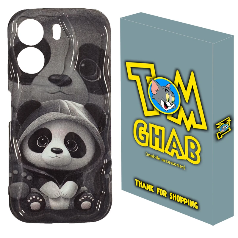 کاور تام قاب مدل پاندا طرح کلاه مناسب برای گوشی موبایل شیائومی Redmi 13C / Poco C65